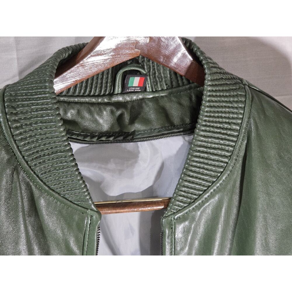 Vintage Rocco Tuscani Italian Lambskin Leather Bomber Jacket XXL 58in - Picture 15 of 16
